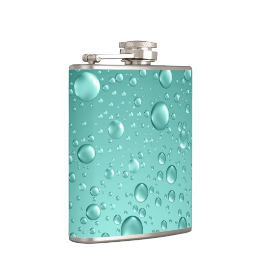 Metaalgroene Blauwgroen-groene Abstracte Regenneer Heupfles (Rechts)