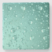 Metaalgroene Blauwgroen-groene Abstracte Regenneer Stenen Onderzetter (Voorkant)