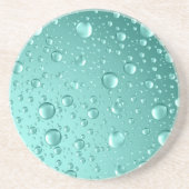 Metaalgroene Blauwgroen-groene Abstracte Regenneer Zandsteen Onderzetter (Voorkant)