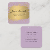 Metaalguldenpenseel Paars en pekeltje Vierkante Visitekaartje (Voorkant / Achterkant)