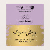 Metaalgulzige Paars met penselen Visitekaartje (Buitenkant ongevouwen)