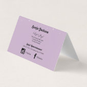 Metaalgulzige Paars met penselen Visitekaartje (Achterkant)