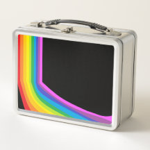 Metaalhoes retro met regenboogontwerp