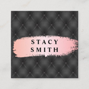 Metaalhoudend leder Roze geborsteld Vierkante Visitekaartje