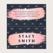 Metaalhoudend leder | Roze geborsteld Visitekaartje (Buitenkant ongevouwen)