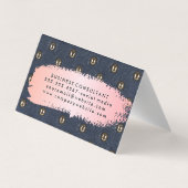 Metaalhoudend leder | Roze geborsteld Visitekaartje (Achterkant)