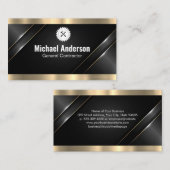 metaalhoudende goudlaag | zaaghamerconstructie visitekaartje (Voorkant / Achterkant)