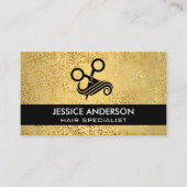 metaalhoudende goudvlokken | Haarsalon Logo Visitekaartje (Voorkant)