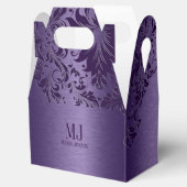 Metaalhoudende Paarse geborstelde aluminium Paarse Bedankdoosjes (Geopend)