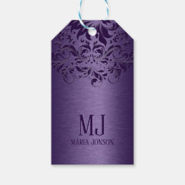 Metaalhoudende Paarse geborstelde aluminium Paarse Cadeaulabel