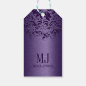 Metaalhoudende Paarse geborstelde aluminium Paarse Cadeaulabel (Achterkant)