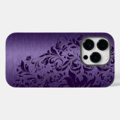 Metaalhoudende Paarse geborstelde aluminium Paarse Case-Mate iPhone Case (Achterkant (horizontaal))