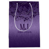 Metaalhoudende Paarse geborstelde aluminium Paarse Medium Cadeauzakje (Voorkant)