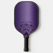 Metaalhoudende Paarse geborstelde aluminium Paarse Pickleball Paddle (Achterkant)