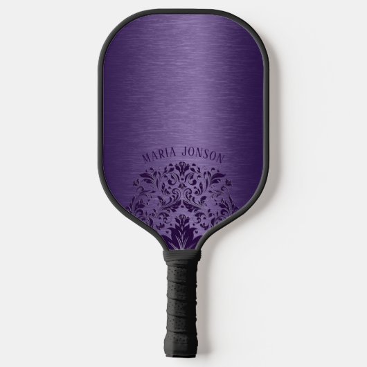 Metaalhoudende Paarse geborstelde aluminium Paarse Pickleball Paddle (Achterkant)