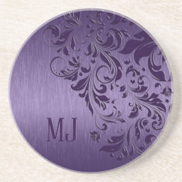 Metaalhoudende Paarse geborstelde aluminium Paarse Zandsteen Onderzetter