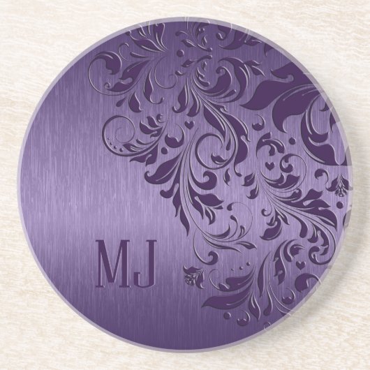 Metaalhoudende Paarse geborstelde aluminium Paarse Zandsteen Onderzetter (Voorkant)