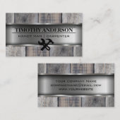 metaalhout | bouwmateriaal | Hamersleutel Visitekaartje (Voorkant / Achterkant)