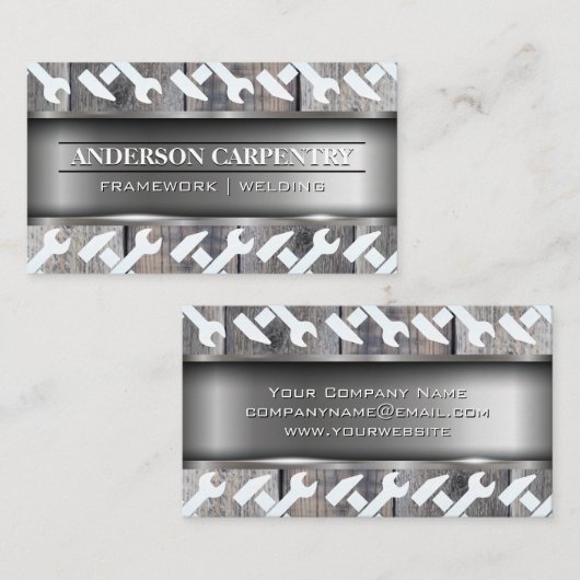 Metaalhout | Bouwmateriaal | Hulpmiddelen Visitekaartje (Voorkant / Achterkant)