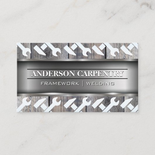 Metaalhout | Bouwmateriaal | Hulpmiddelen Visitekaartje (Voorkant)