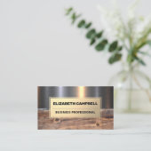 metaalhout | industrieel visitekaartje (Staand voorkant)