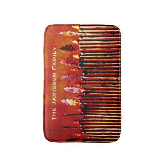 Metaalkaarsen Aangepaste naam Oranje Plush Badmat (Voorkant Verticaal)