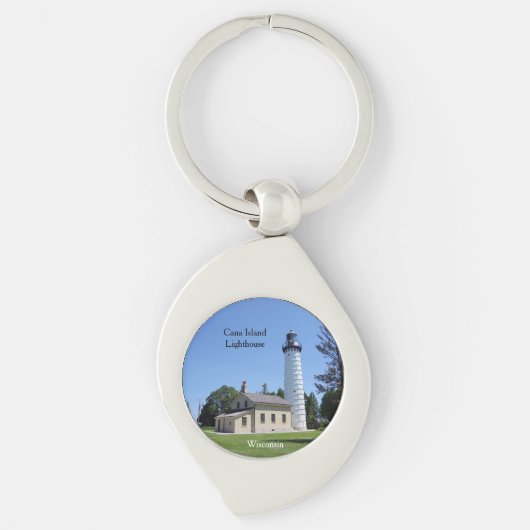 Metaalketen van Cana Island Lighthouse Sleutelhanger (Voorkant)