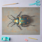 Metaalkever smaragdgroen en goud decoupage tissuepapier (Craft)