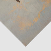 Metaalkever smaragdgroen en goud decoupage tissuepapier (Detail)