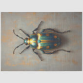 Metaalkever smaragdgroen en goud decoupage tissuepapier (Voorkant)