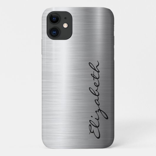 Metaalkleurloos roestvrij staal Metaalkijk Hoesje- Case-Mate iPhone Case (Achterkant)