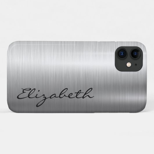 Metaalkleurloos roestvrij staal Metaalkijk Hoesje- Case-Mate iPhone Case (Achterkant (horizontaal))