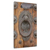 Metaalknop op oude houten deur klembord (Rechts)