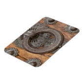 Metaalknop op oude houten deur magneet (Linkerzijde)