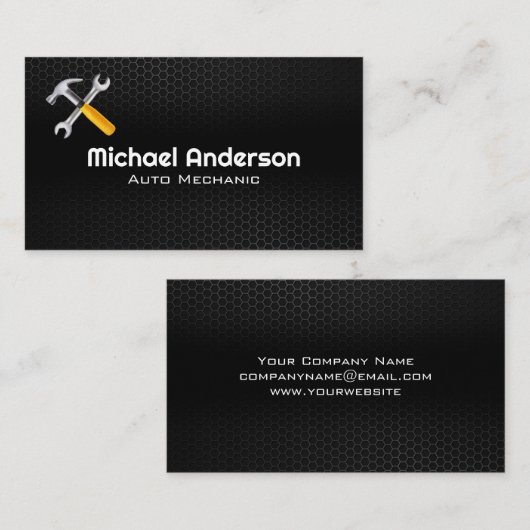 Metaalkoolstofvezel | Hammer WFrench Tools Visitekaartje (Voorkant / Achterkant)