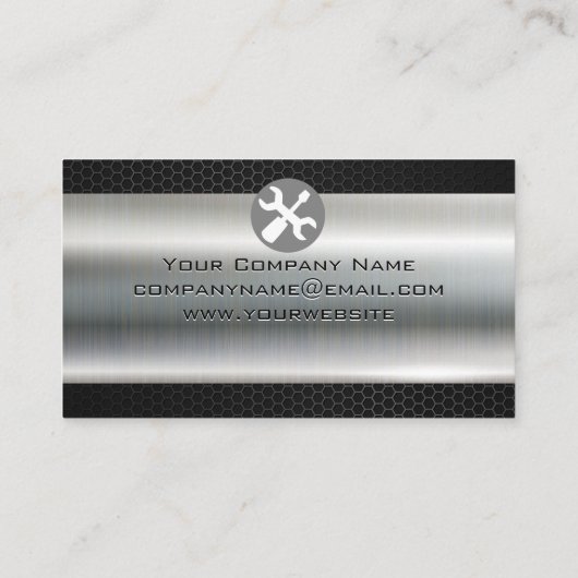 Metaalkoolstofvezel | Voorbeeld van de auto Visitekaartje (Achterkant)