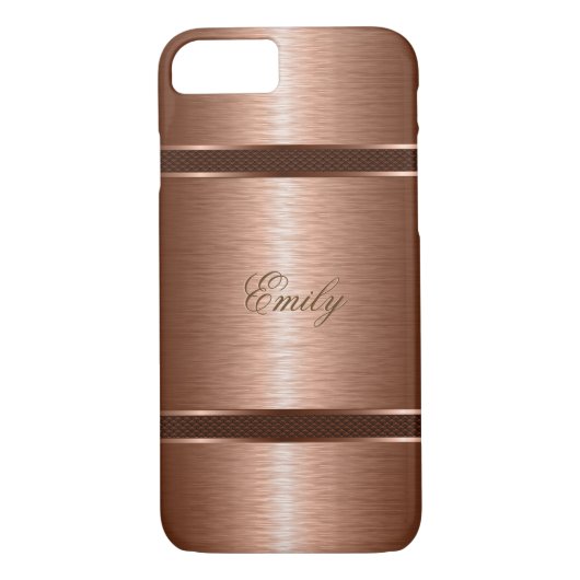 Metaalkoper bruin geborsteld aluminium blikjes Case-Mate iPhone case (Achterkant)