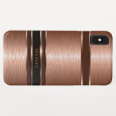 Metaalkoper met een bruin geometrisch ontwerp. Case-Mate iPhone case (Achterkant (horizontaal))