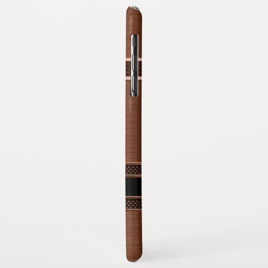 Metaalkoper met een bruin geometrisch ontwerp. Case-Mate iPhone case (Achterkant/links)