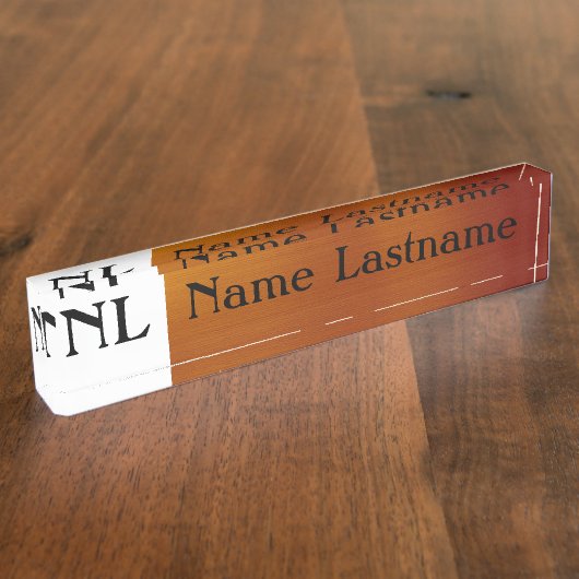 Metaalkoper Naambordje (Zijkant)