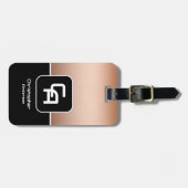 Metaalkopermonogram Bagagelabel (Voorkant horizontaal)