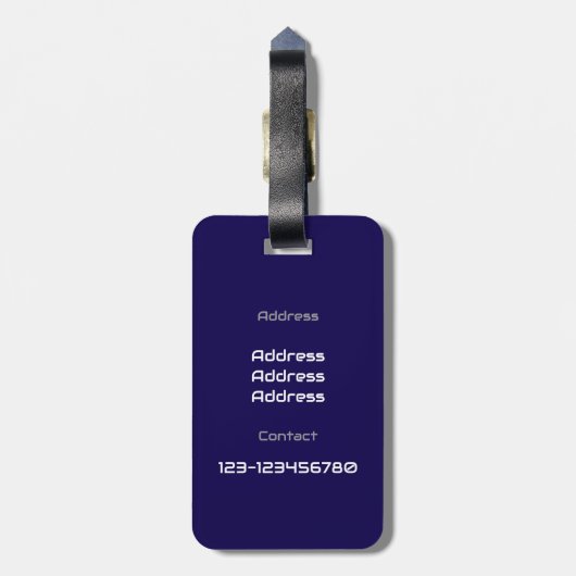 Metaalkopermonogram Bagagelabel (Achterkant verticaal)