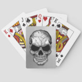 Metaalkristal schedel op roestvrij staaleffect pokerkaarten (Achterkant)
