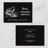 Metaallasser, Fabricator, Aannemer Zwart & Wit Visitekaartje (Voorkant / Achterkant)