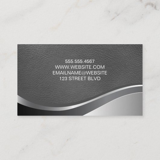 Metaalleder | Verhuur in reliëf | Qr-code Visitekaartje (Achterkant)