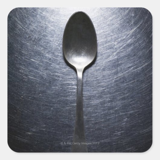 Metaallepel van roestvrij staal vierkante sticker (Voorkant)