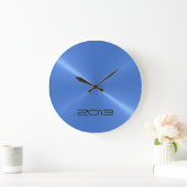 Metaallicht blauw Roestvrij staal Metaal Grote Klok (Huis)
