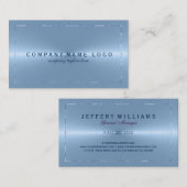 Metaallicht Blauw Roestvrij staal Visitekaartje (Voorkant / Achterkant)