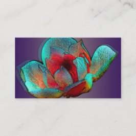 Metaalmagnolia in blauw en rood visitekaartje