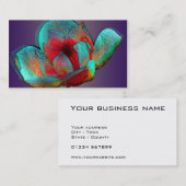 Metaalmagnolia in blauw en rood visitekaartje (Voorkant / Achterkant)